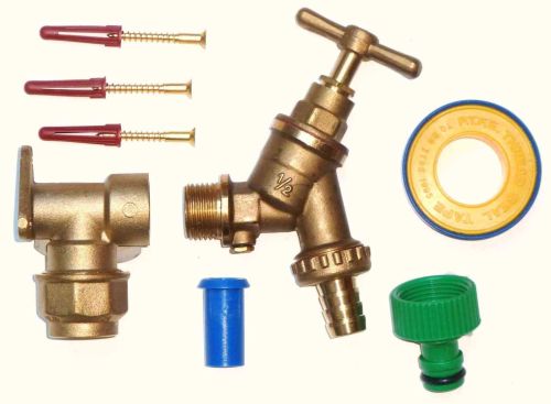 20mm MDPE Outside Tap Kit With Double Check Valve Bib Tap