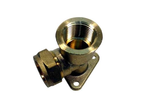 22mm x 3/4" BSP Wall Plate Elbow for Outside Tap