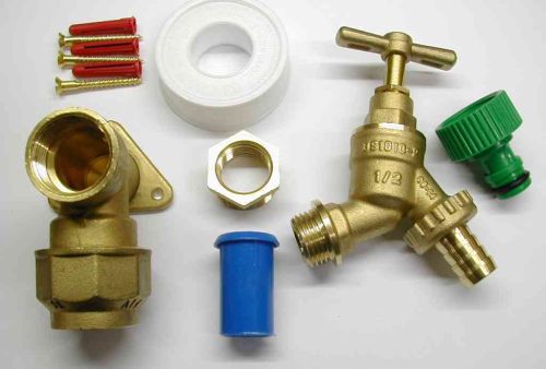 25mm MDPE Outside Tap Kit | With Brass Wall Plate | Stevenson Plumbing ...