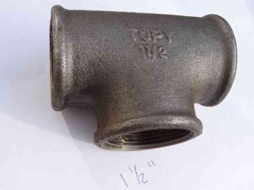 1-1/2" BSP Black Malleable Iron Equal Tee